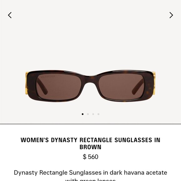 Authentic ✅️ Balenciaga Dynasty Rectangle Sunglasses - Picture 9 of 10
